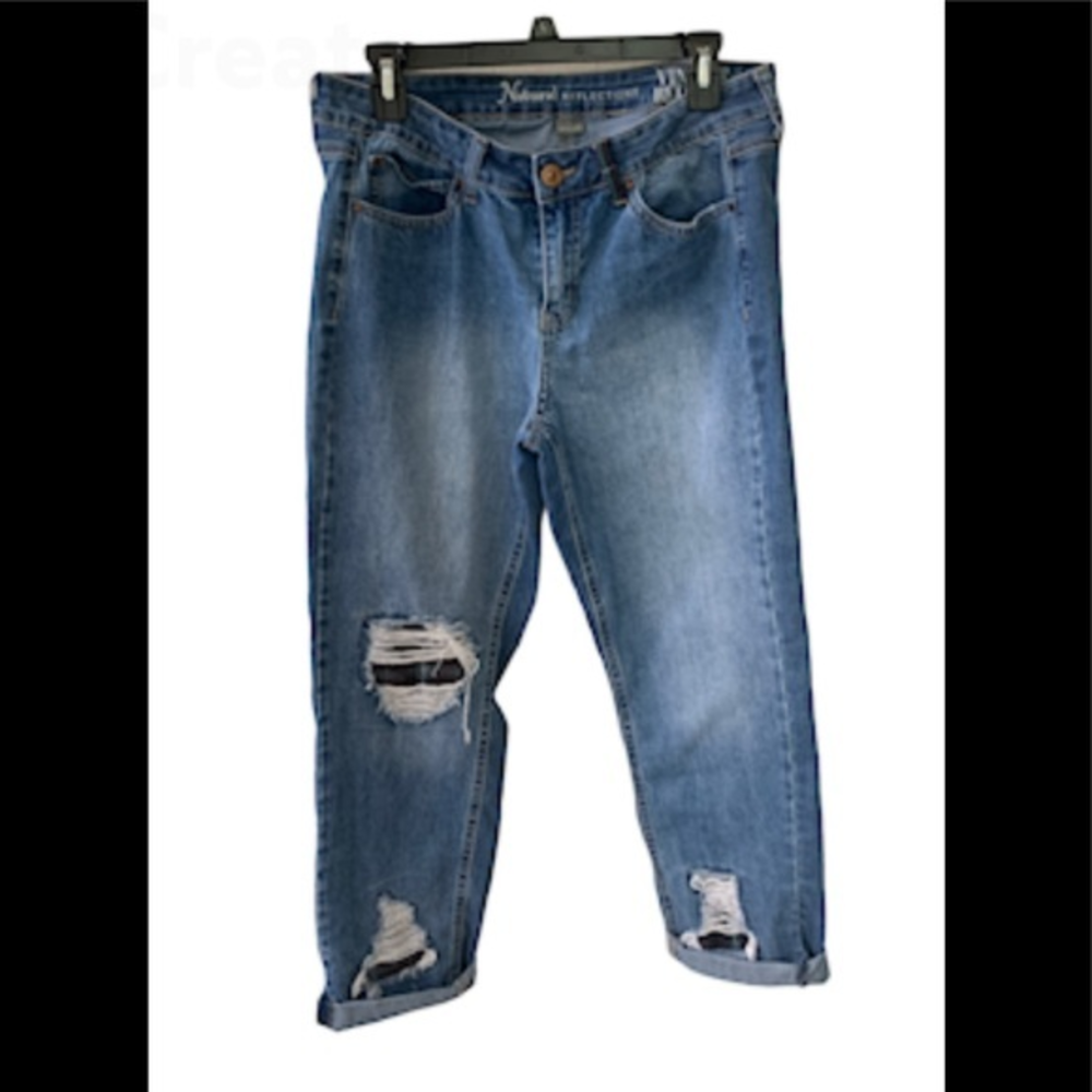 Natural reflections size 8‎ vintage reunion cropped Jean boyfriend style